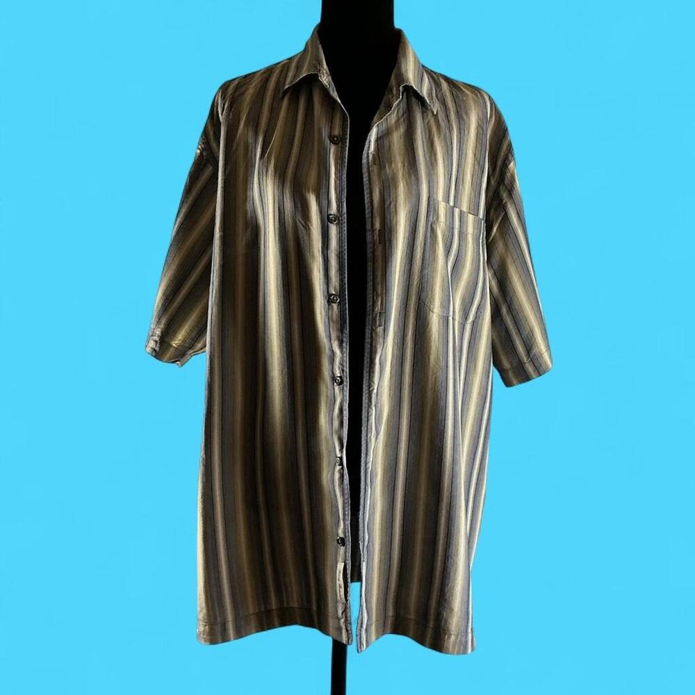 Tommy bahama silk blend striped button up